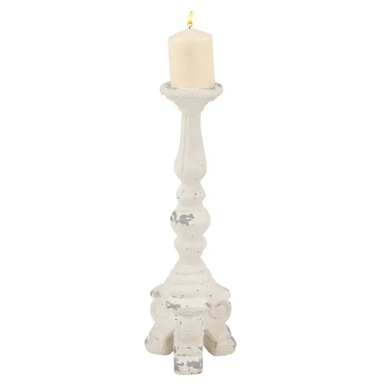 

20"H Vintage Candlestick, White, 1 - Piece