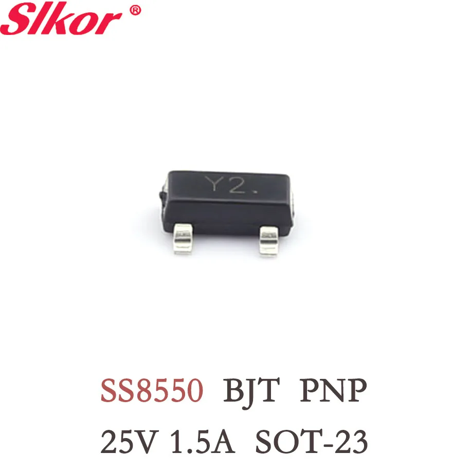 

10PCS Original SS8550 PNP 25V 1.5A SOT23 SMD Bipolar (BJT) Single Transistor Y2
