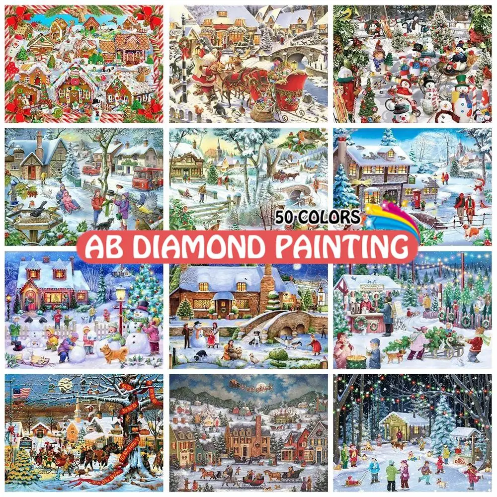 

AB Diamond Painting Winter Landscape 50 Colors New Collection 5D DIY Handwork Embroidery Sale Christmas Home Decor Handicraft it