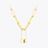 enfashion lock pendant necklaces for women gold color stainless steel cute necklace fashion jewelry christmas naszyjnik p203160