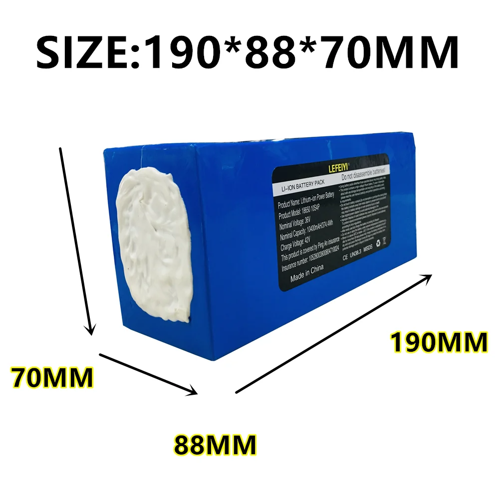 Бесплатная доставка Аккумулятор 36V 10S4P 10,4 Ач Пакет 1000W Высокая Мощность 42V 10400mAh Электровелосипед Ebike BMS включен.