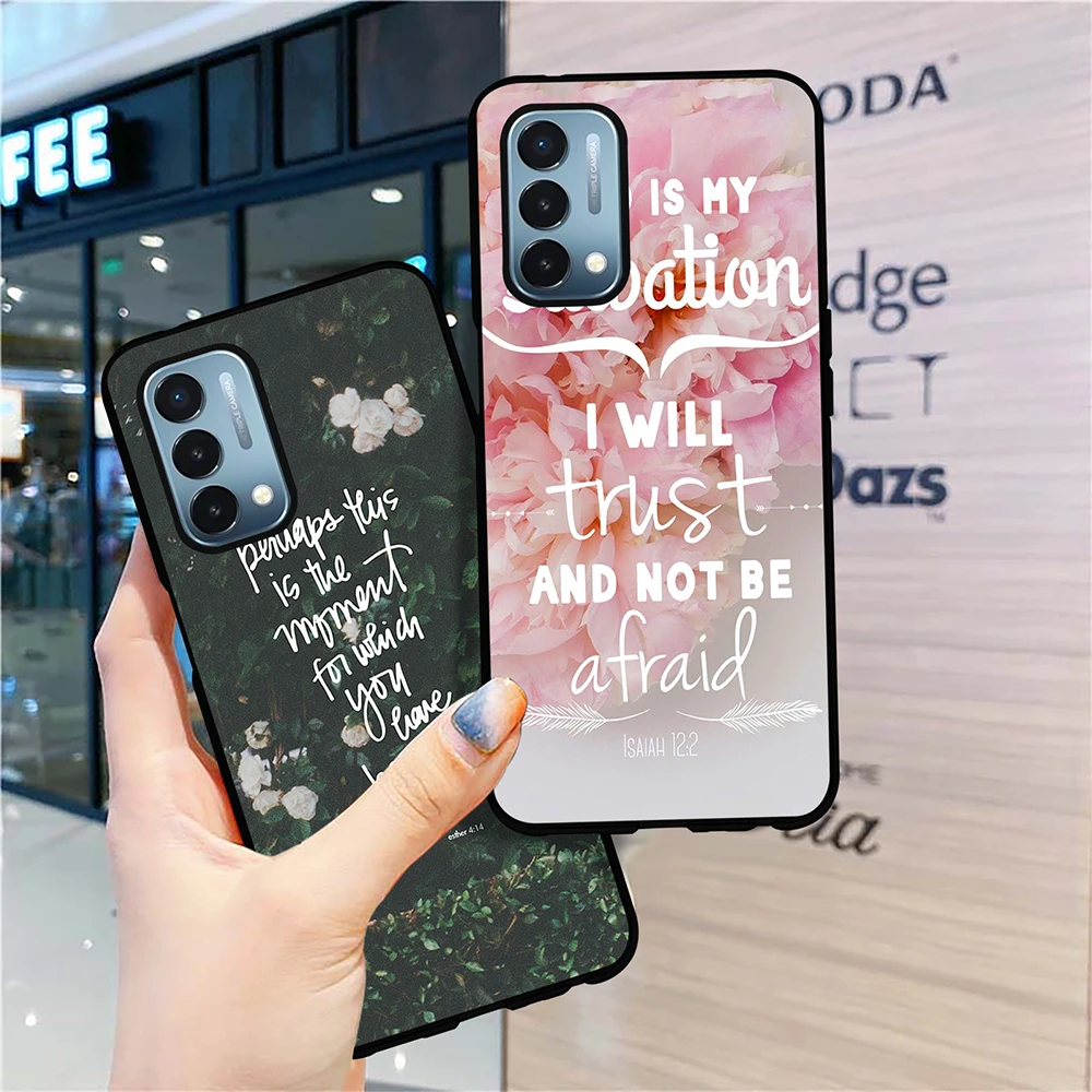 phone case for oneplus 7 7pro 8 8pro 8t 7t pro 9 9pro 6t 6 9r 10pro nord n10 2 5g n100 n200 9rt 5g bible text flower fundas free global shipping