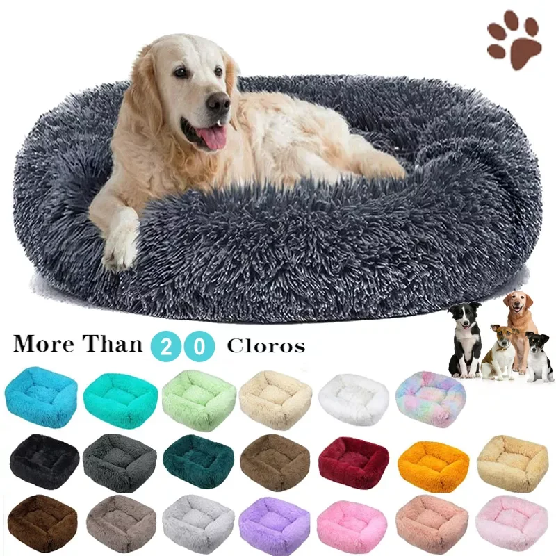 

Luxury Dog Bed Square Dog Beds Long Plush Dog Mat Beds for Small Medium Large Dogs Supplies Pet Dog Calming Bed Washable Kennel