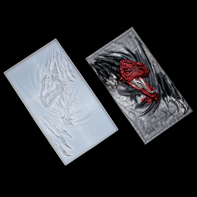 Большой дракон настенный подвесной кристалл форма для эпоксидной смолы 3D