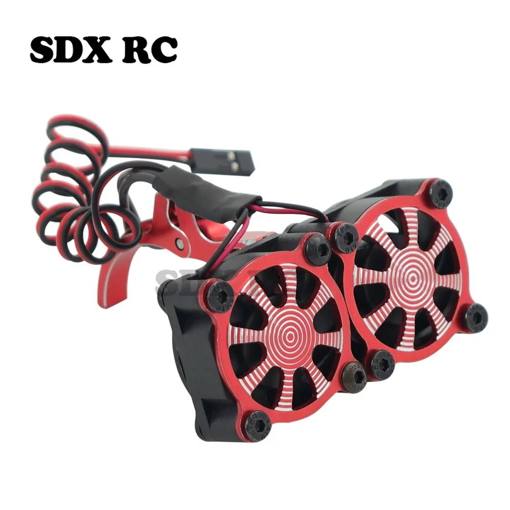 

TRX-4 SCX10 Motor Heatsink Dual Fans Heat Sink Radiator 36mm Motor Mount Temperature Controlled For RC Car WLtoys TAMIYA