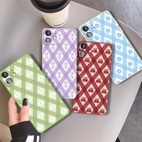 cartoon grid silicone phone case for iphone 11 pro 13 mini 12 max x xr xs 8 7 plus se 2020 6 6s soft classic plaid back cover