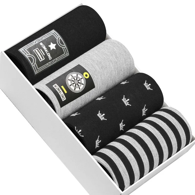 

4 шт., мужские хлопковые трусы-боксеры с принтом