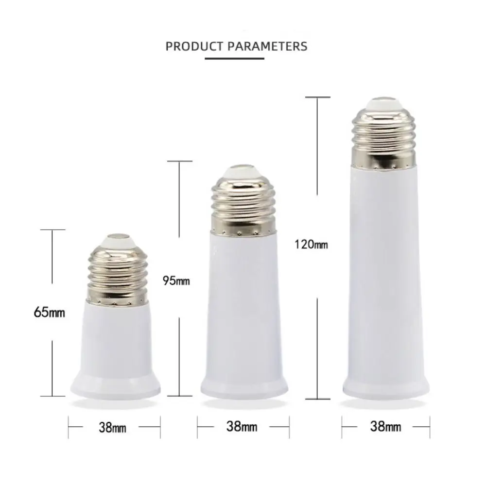 Пластиковый удлинитель от E27 до запчасти для освещения 65 мм/95 мм/120 мм белый