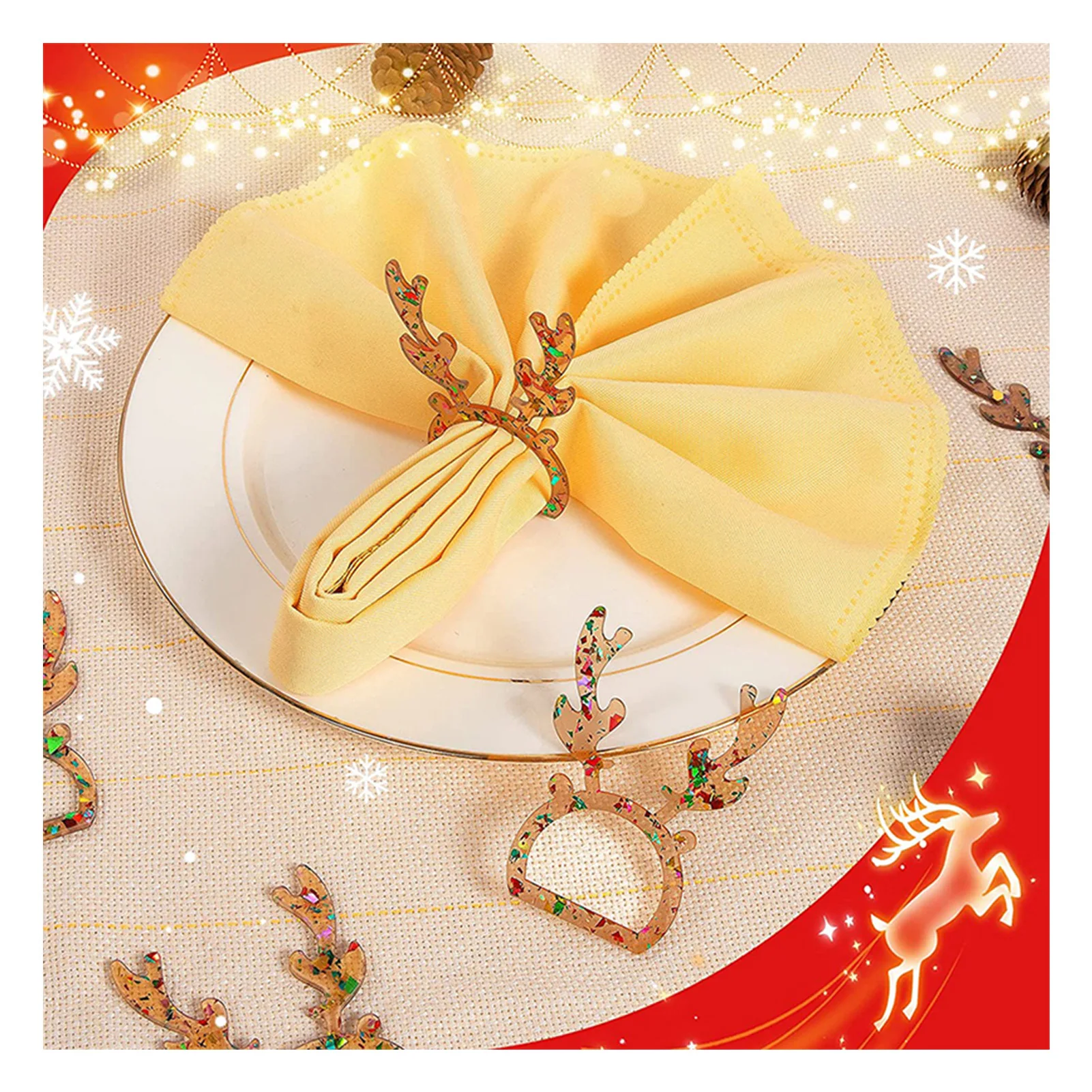 

Столовый держатель для салфеток легкий прочный рождественское кольцо для рождественской тематической вечерние B88