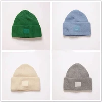 2022 ac studios mens and womens winter hats wool blend knit wool smile matching hats womens knit bonnets womens hats 2022