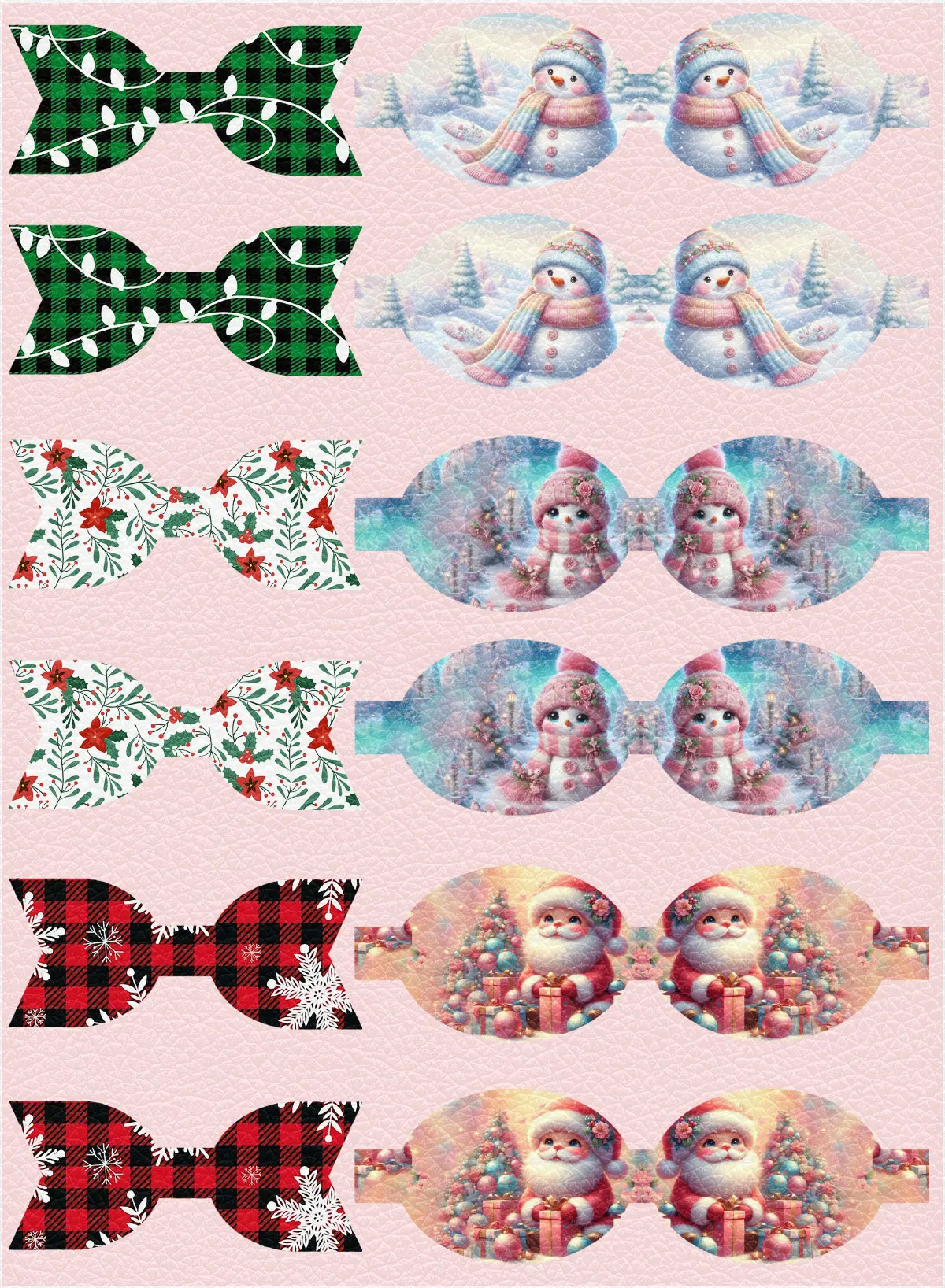 Листы из искусственной кожи с рождественским принтом 22 х30 см