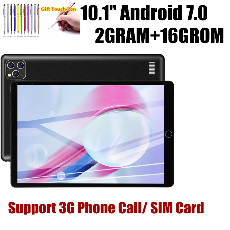 Tableta P20 de 10 pulgadas, 2GB RAM + 16GB ROM, Android 7,0, llamadas telefónicas, 3G, PC, MTK6735, cámara Dual, Quad Core, 1280x800, IPS, dos tarjetas SIM
