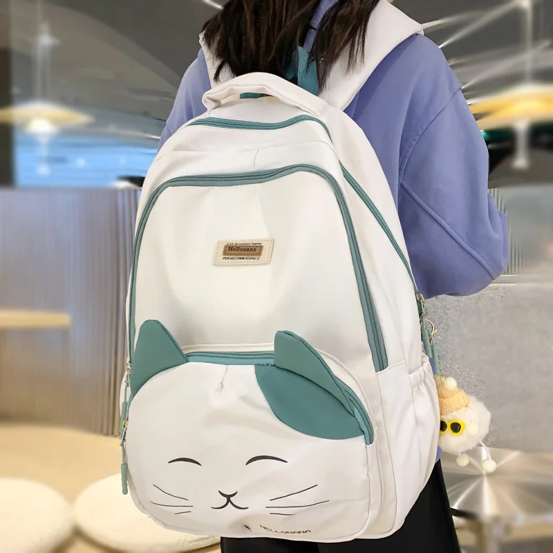 

High Ladies Capacity Women Cartoon Nylon Bag Waterproof Girl School Cute College Book Laptop Travel Backpack Mochila Fashion Bag