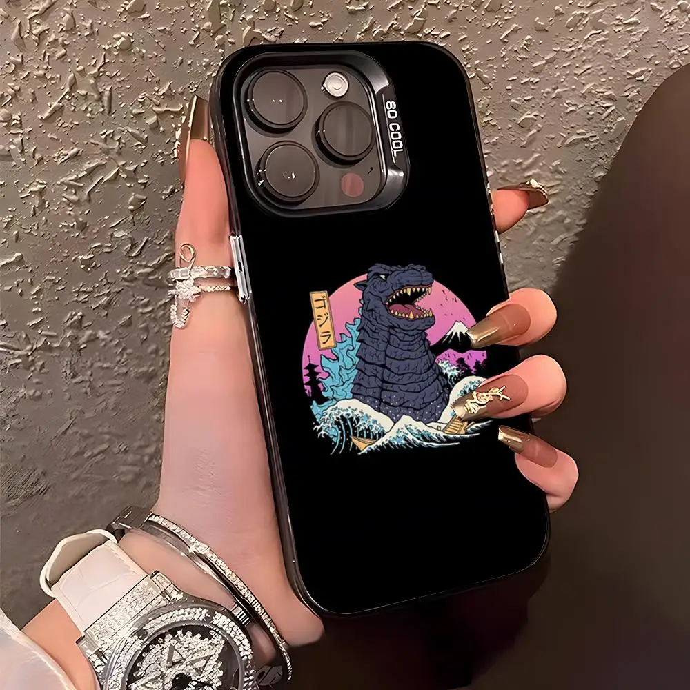 Чехол C-Cool Go-Godzillas для iPhone 17 Air 16 15 14 Plus 13 12 11 Pro XS Max, серебристо-черный, с бампером (art.: 3920d896fac2c) - 3920d896fac2c