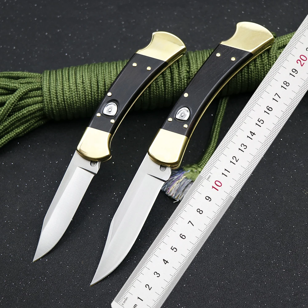

440C Blade Material Brass Wooden Handle B110 Folding Outdoor Camping Hunting Fishing Pocket Fruit Knife Survival EDC Tool