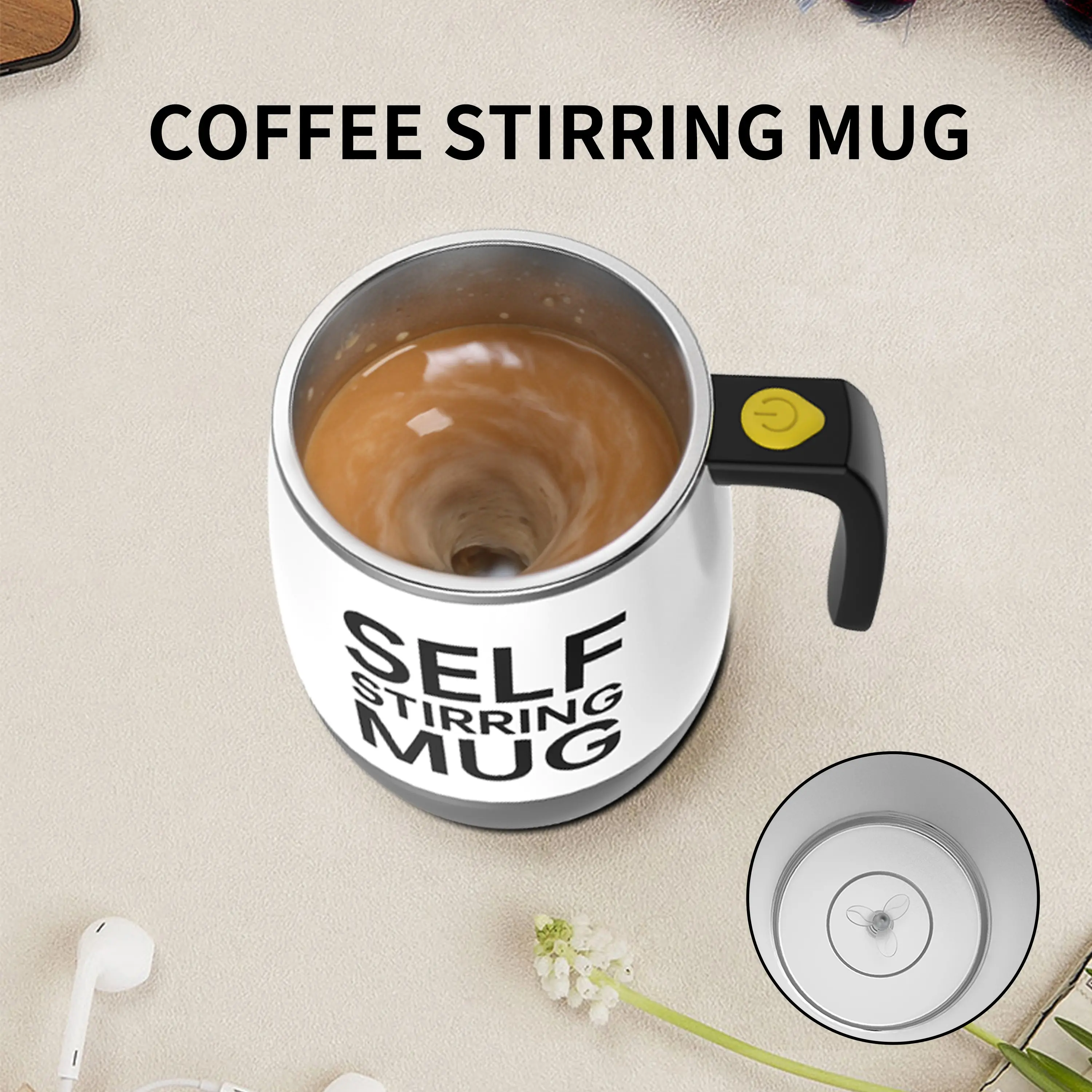Automatic Self Stirring Magnetic Mug 304 Stainless Steel Coffee Milk Mixing Cup Creative Blender Smart Mixer Thermal Cups