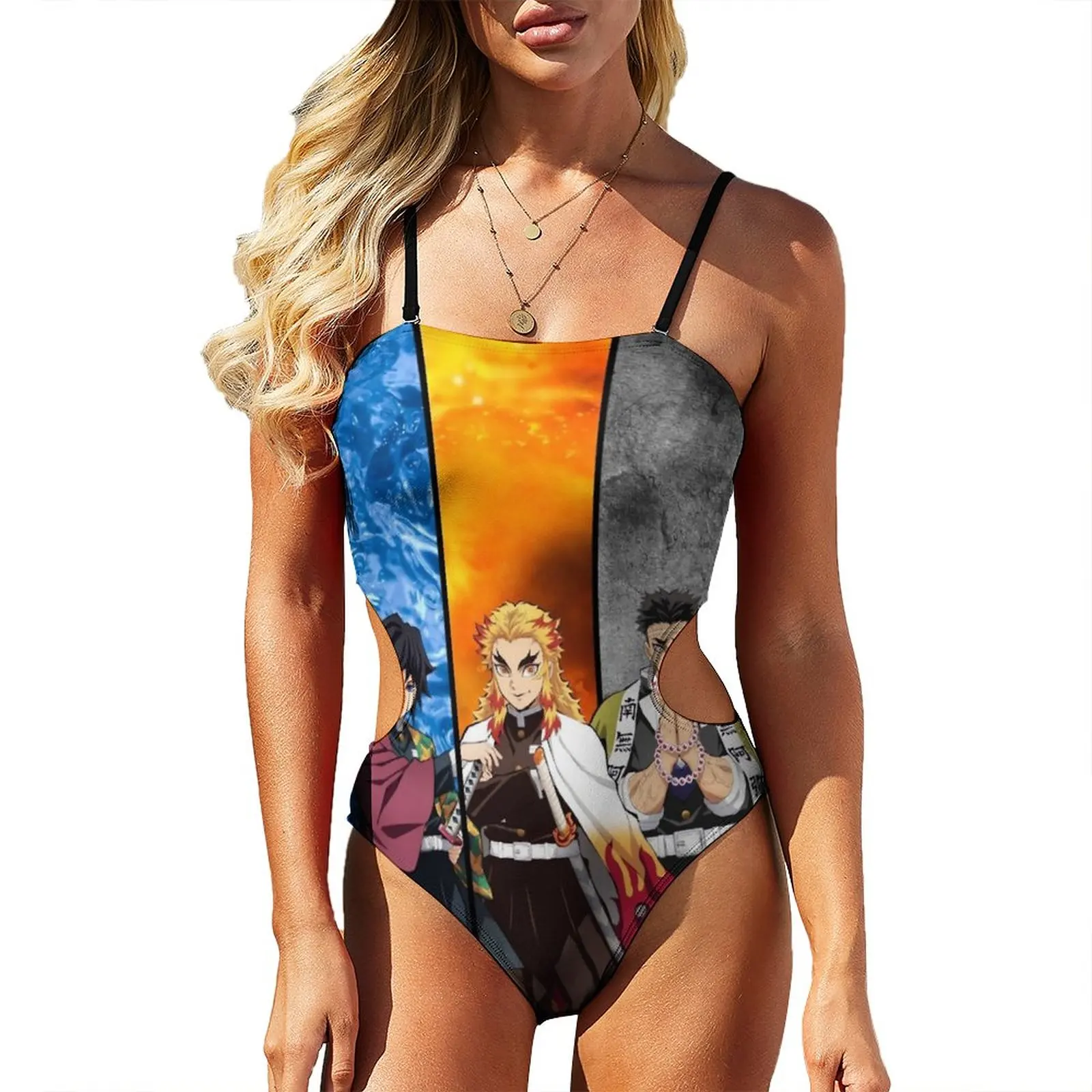 

Demon Slayer Swimsuit Sexy Kimetsu No Yaiba Swimwear One-Piece Swimsuits Rave Push Up Monokini Design Beach Outfits Large Size