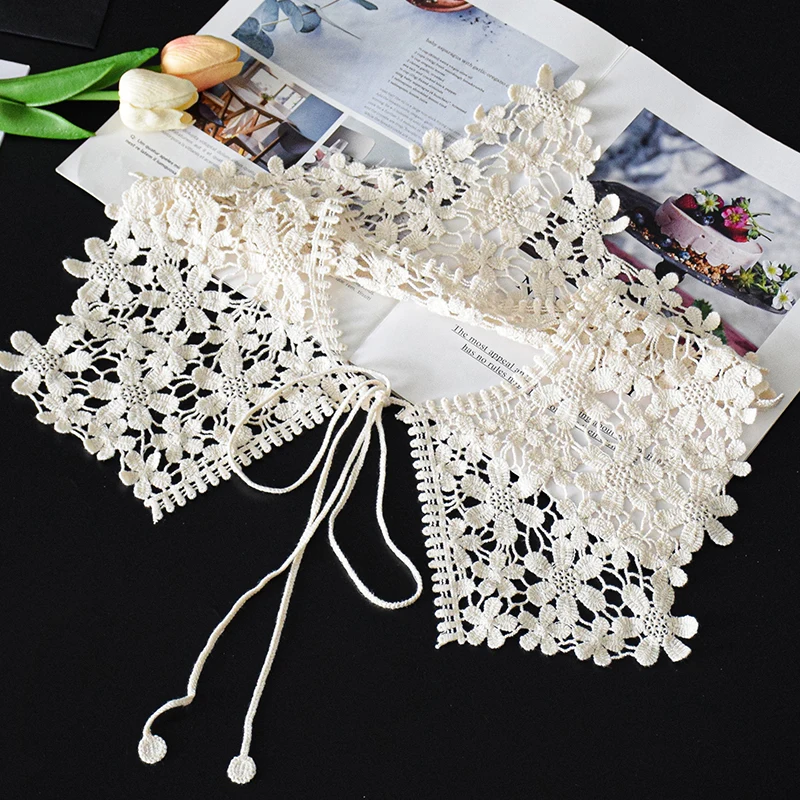 

Collar ingredient white matching collar clothing lace accessories