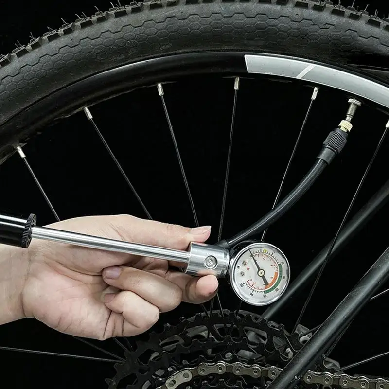 Портативный воздушный насос манометр из алюминиевого сплава высокого давления