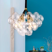 contracted personality e27 art glass ball bubble pendant light high quality hardware lampbody bedroom decorate led hanging lamp