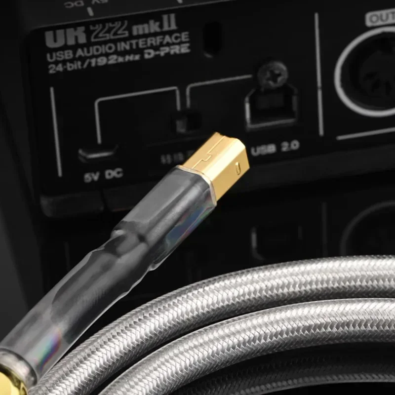 Высококачественный USB-кабель OTG посеребренный медный HiFi A-B для декодера звуковой