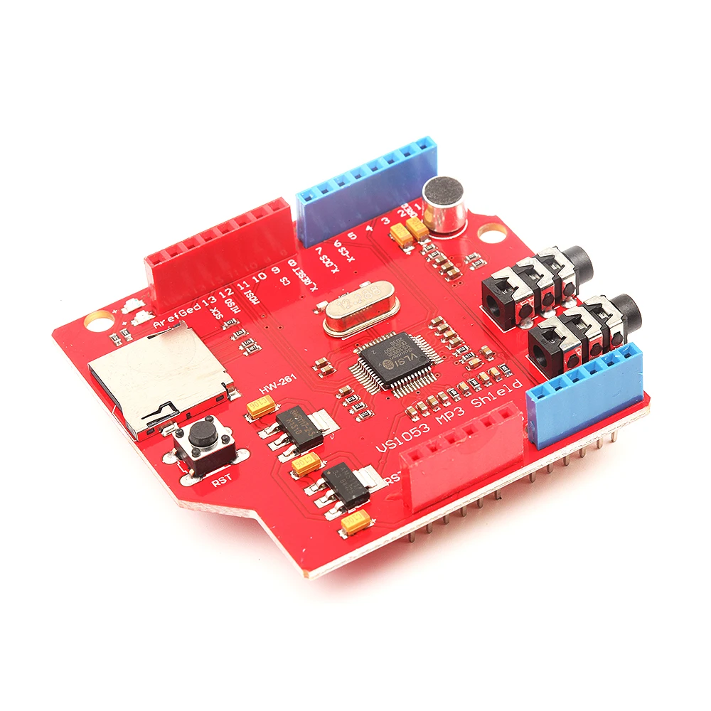 Новая плата модуля VS1053B MP3 Music Shield с разъемом для TF-карты для Arduino UNO R3 OGG Microphone Line-in AMS1117 DC 5V.