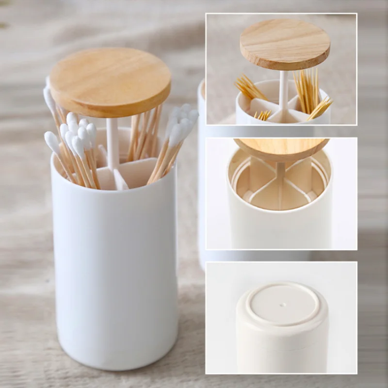 

Pop-up Cotton Bud Swabs Toothpick Holder Dispenser Case Q-tips Holder Storage Organizer Box Home Hotel Decoration