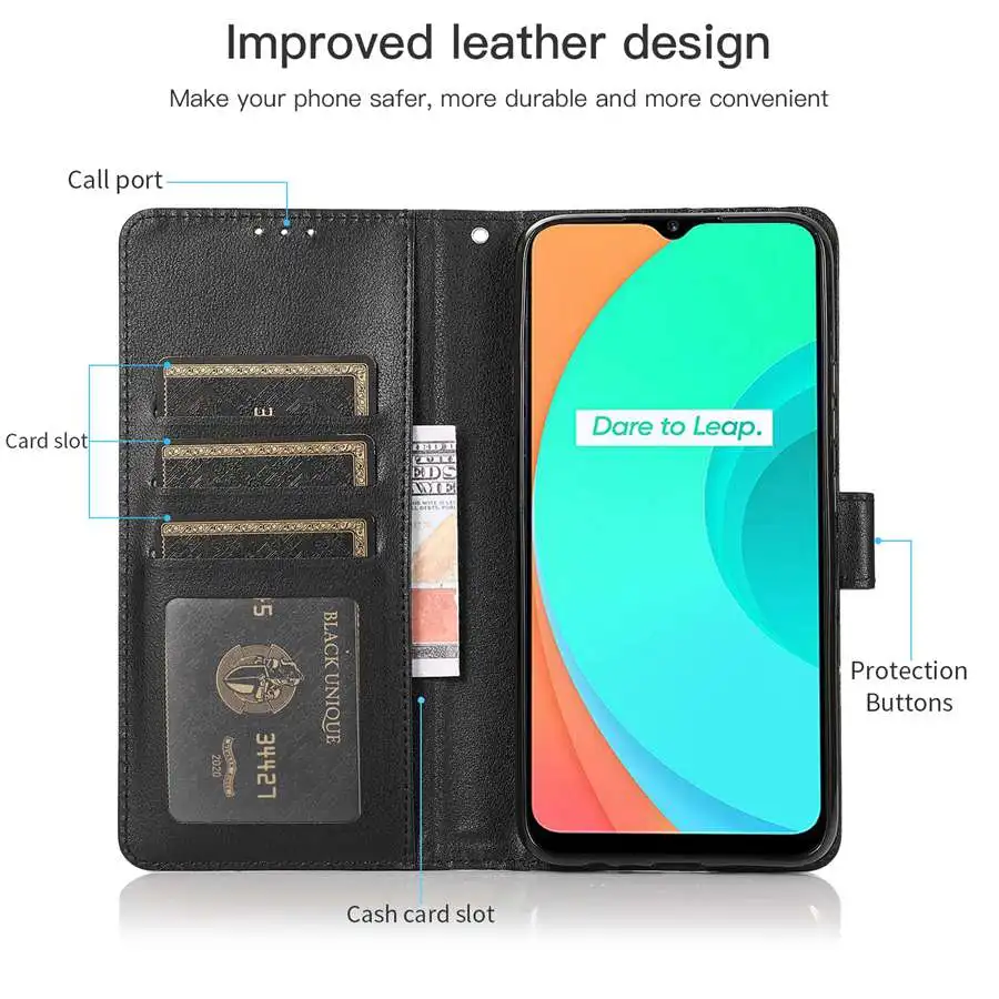 Кожаный чехол-бумажник для OPPO Realme 9 9i Pro + 8 V25 C11 Find X5 Lite Reno7 5 A16 A36 A54 A56 A74 A76 A94 A96 |