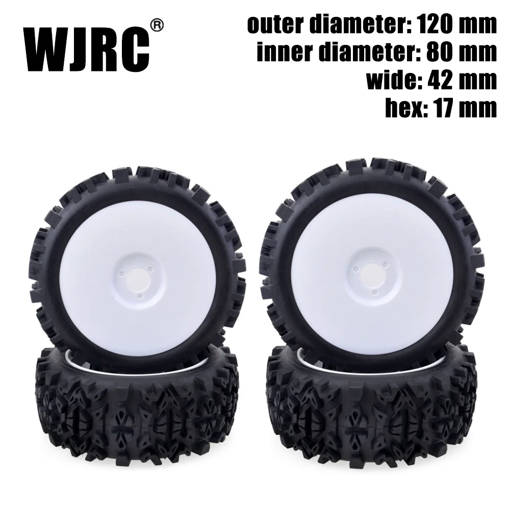 

4pcs ZD Racing DHK 8384 HSP ARRMA Traxxas Wltoys 1/8 Desert Buggy Monster Truck RC Car 120mm Tires Wheels 17mm Hub Hex A8011