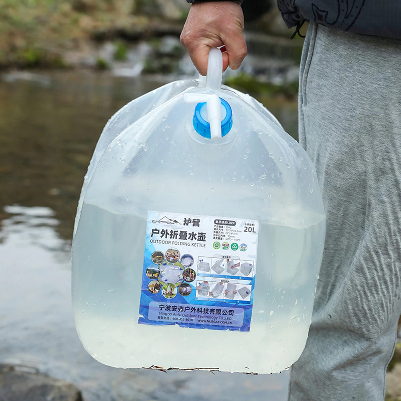 

Складной походный портативный мешок для воды 20 л, ведро для воды с креплением на транспортном средстве, уличные складные контейнеры для вод...