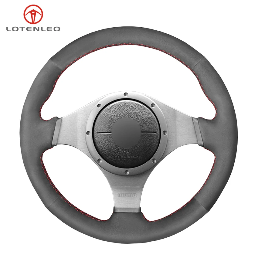 

LQTENLEO Black Suede Car Steering Wheel Cover for Mitsubishi Lancer Evolution 8 VIII 2003-2005 Lancer Evolution 9 2005-2007