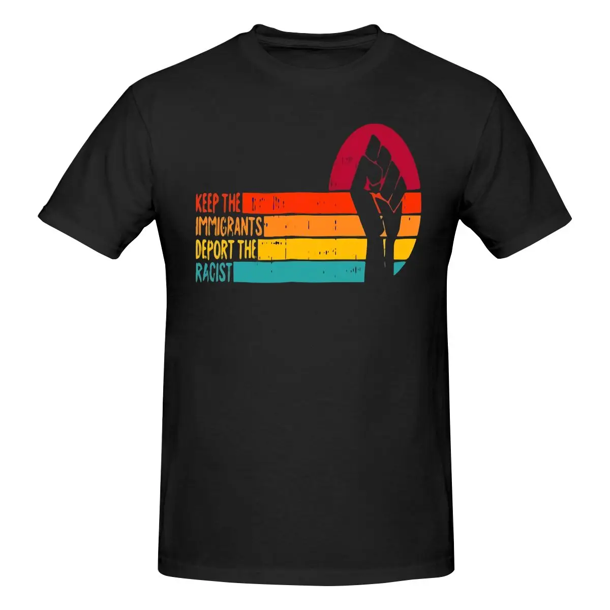 Футболка мужская с надписью Keep The imмигранты Deport Racists |