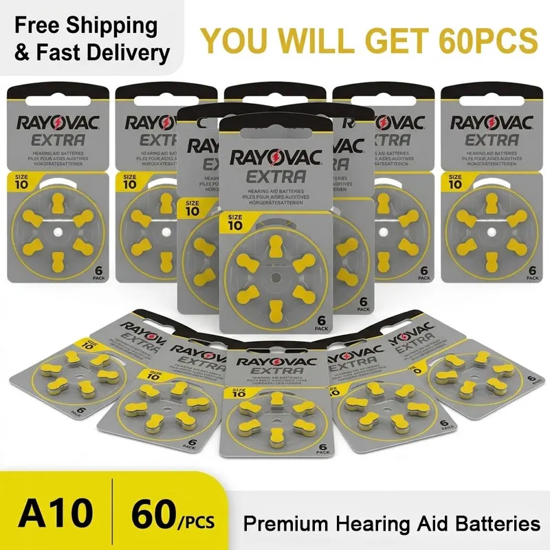 Фото Высококачественная батарейка Rayovac 10 A10 PR536 Zinc Air для слуховых аппаратов, повышенная производительность для невидимых слуховых аппаратов BTE и CIC. №1