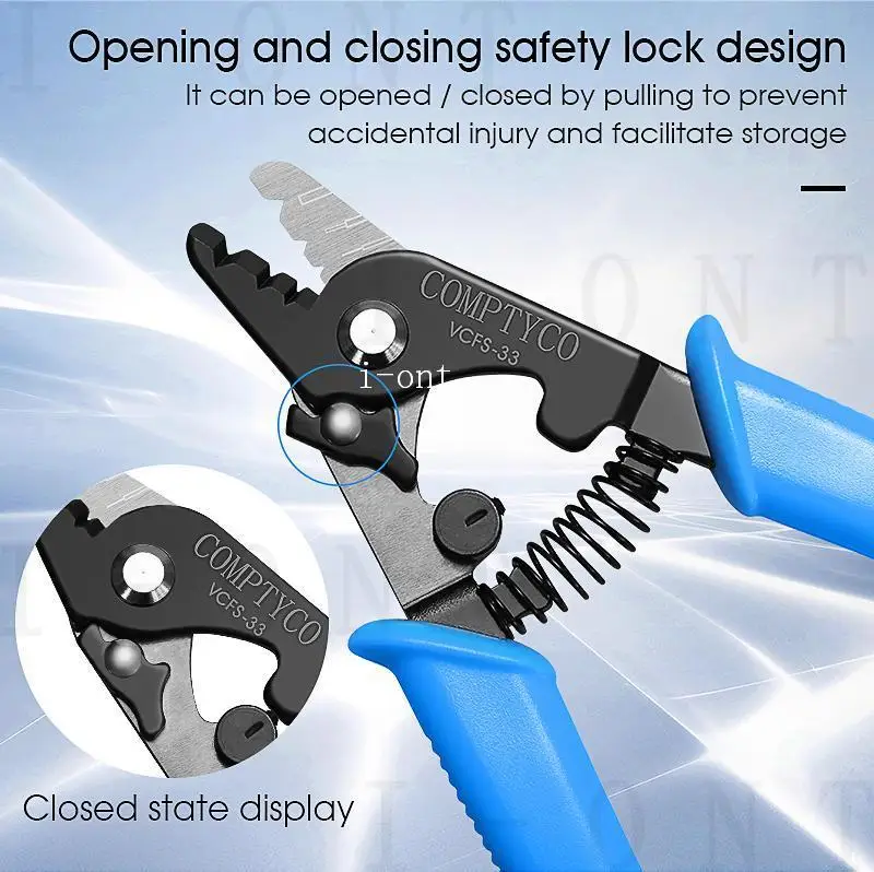 COMPTYCO Free shipping VCFS-33 Three-port Fiber Optical Stripper Pliers Wire Strippers for FTTH Tools Optic Stripping Plier Tool