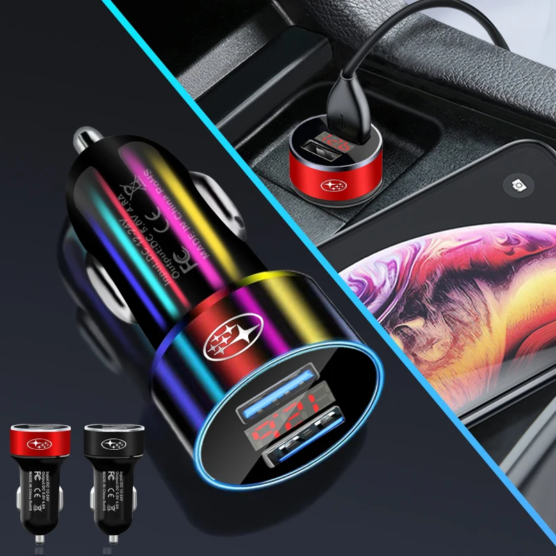 

Car Charger Dual USB Digital Display Voltmeter for Subaru STI BRZ Impreza Forester Legacy Outback Levorg Tribeca Car Accessories