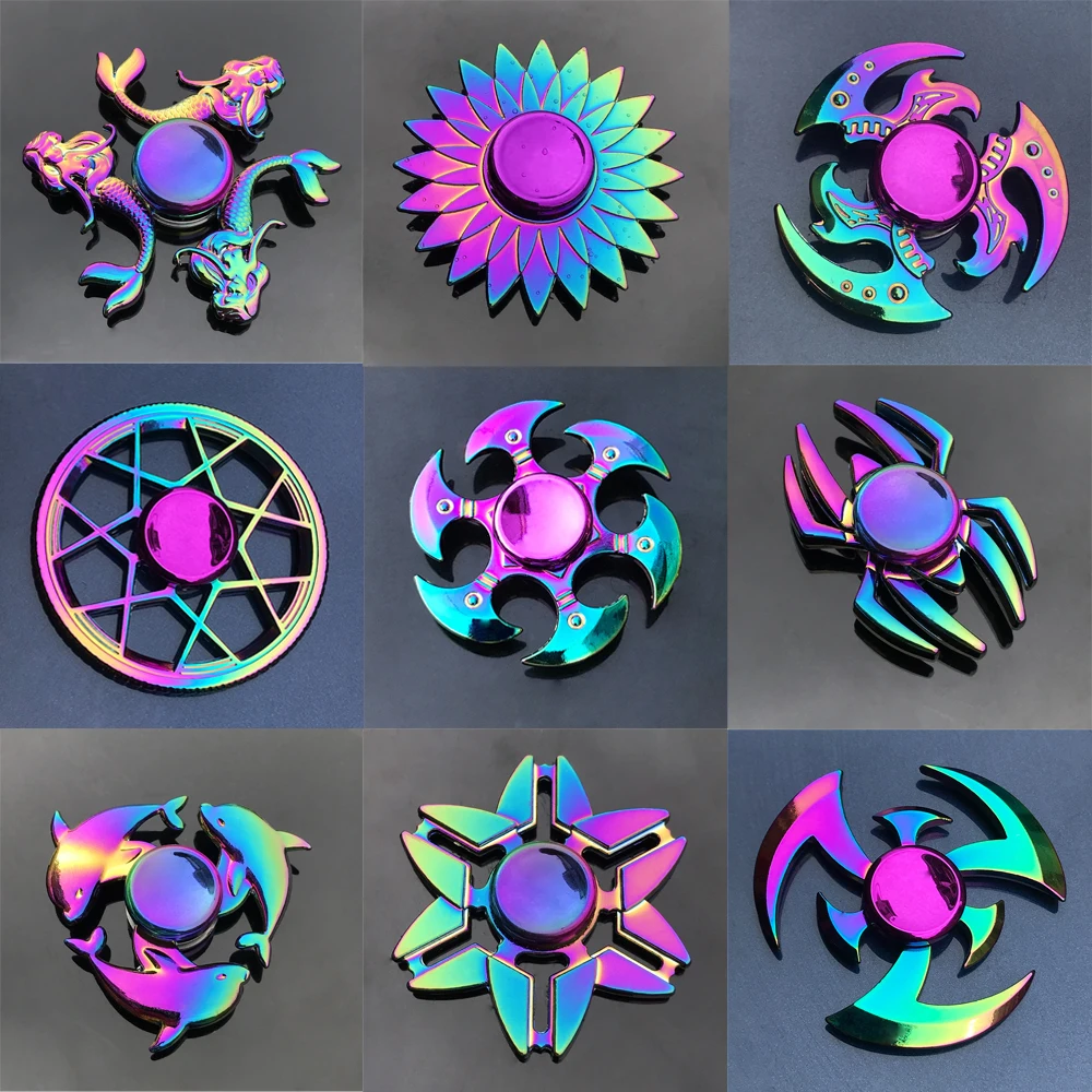 

New Metal Rainbow Fidget Spinner Gradient Color R188 Mute Bearing EDC Hand Spinner Fingertip Gyro Anti-Anxiety Kids Adult Toys