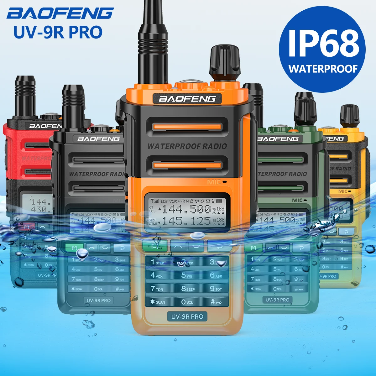 Baofeng UV-9R Pro Waterproof IP68 Walkie Talkie High Power Two Way Radio VHF UHF Portable Radio Walkie Talkie Upgaded UV-9R Plus