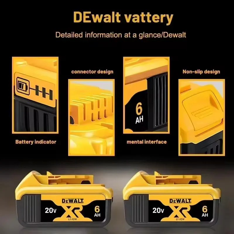 Фото Оригинальный аккумулятор DeWALT 20В/6000мАч для DCB606 DCB205 DCB206 DCB209 DCB182. Быстрая доставка электроинструментов DeWALT авиаперевозкой. №5