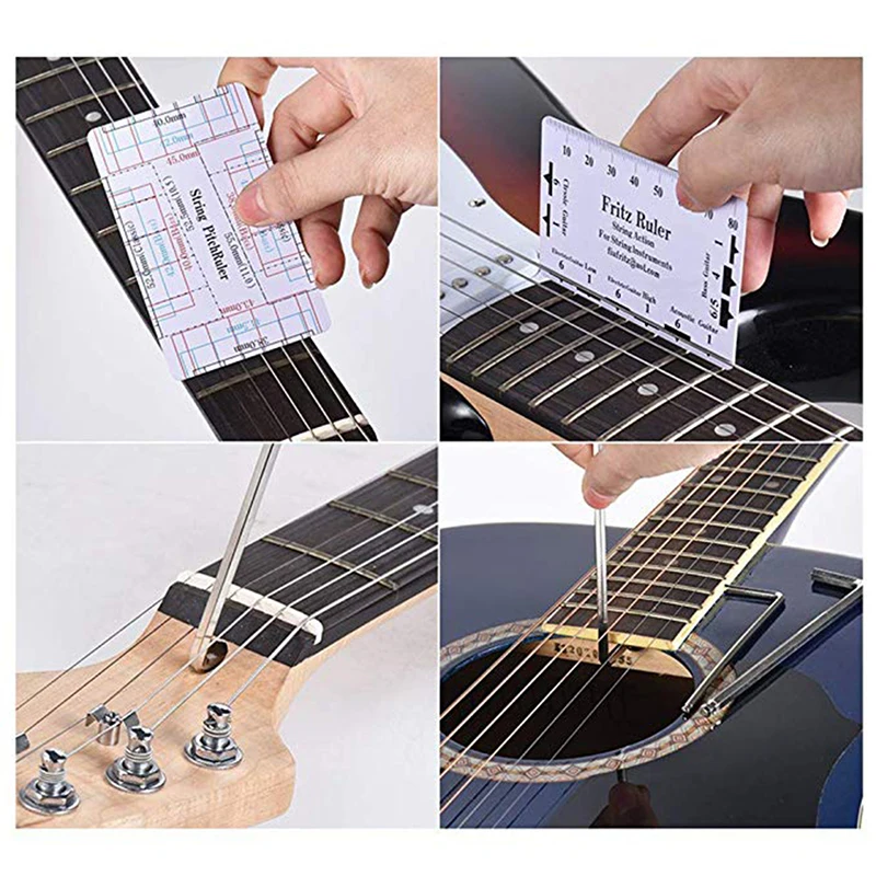 

Electric Acoustic Guitar Repairing Tool Maintenance Cleaning Tool Kit String Organizer Ruler Gauge Measuring Tool Accessories