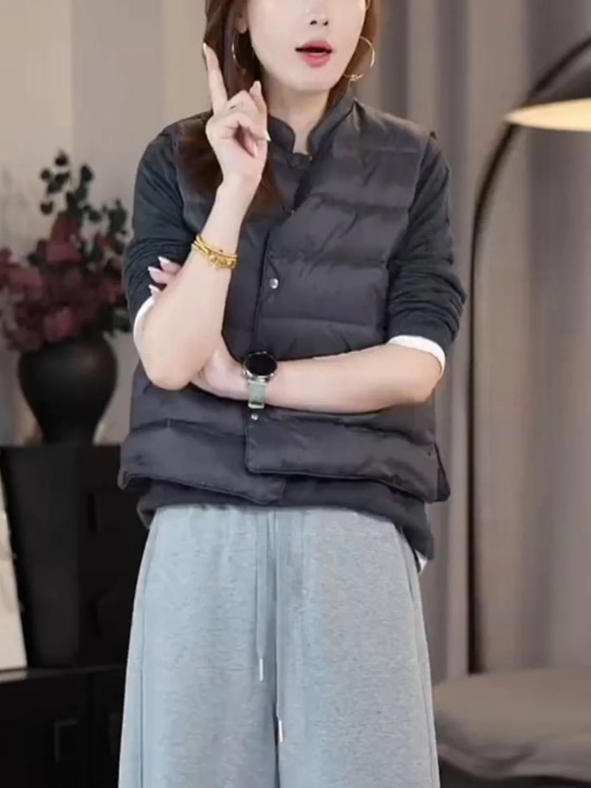 Куртка на хлопковой подкладке женский жилет новинка 2024 зимний свободный с