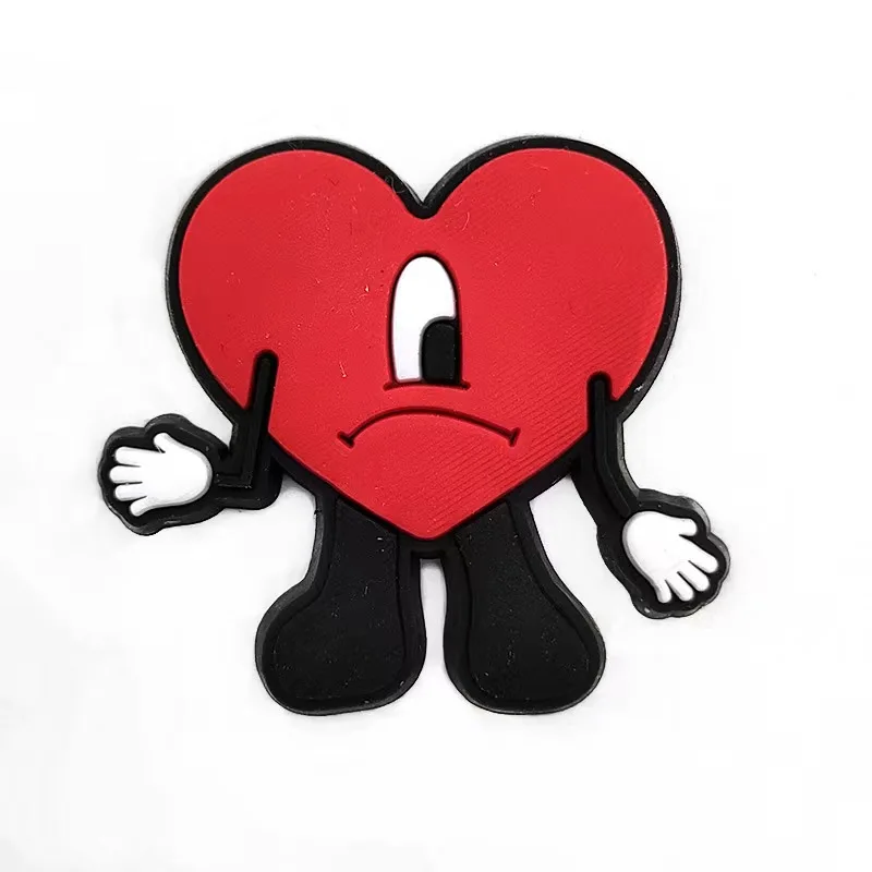 18-48pcs/set Hot sell Clown Garden Shoes Accessories PVC Bad Bunny Shoe Decorations Fit Kids Croc Jibz Charm X-mas Gift