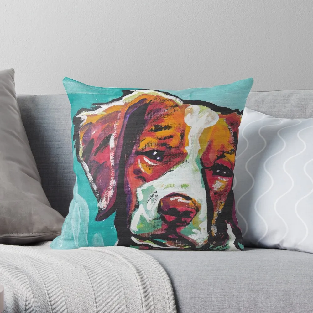 

Brittany Spaniel Bright colorful pop dog art Throw Pillow Pillow Case Polyester Home Decora Pillowcases Throw Pillow Case