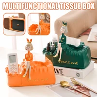 resin girl tissue box decorative tissue box holder for living room bedroom desk table store office home decor