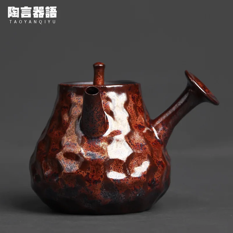 

Чайник Jingdezhen ручной работы в японском стиле, Глиняный Чайник с боковой ручкой, в стиле ретро, керамика, индивидуальная чайная, для одного зал...