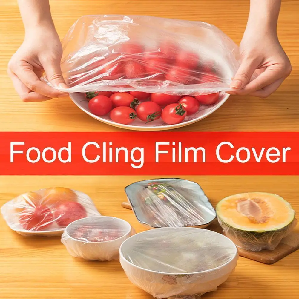 

100 Pieces Of Disposable Food Self-sealing Plastic Cover Wrap Plastic Lid Preservation Packaging Household Airtight Lid U8A5