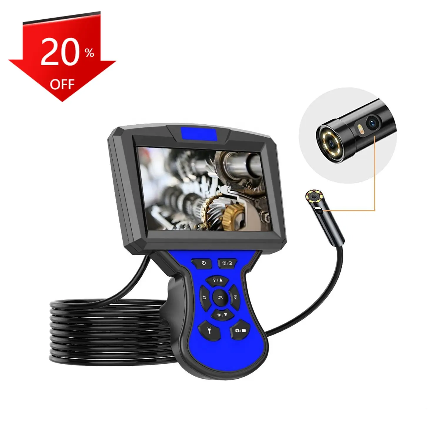 

5 Inches 1080P Dual s Industrial Live View Video Inspection 5.5mm 8mm