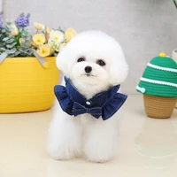 hot%ef%bc%81pet dress embroidered letters puff sleeve traction hook summer kitty clothes dog outfits for outdoor