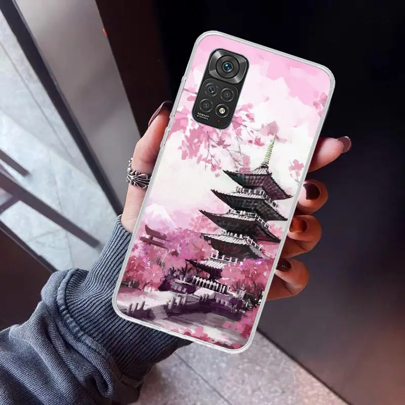Cherry Blossom Tree Phone Case for Xiaomi Redmi Note 13 12S 12 11S 11 11E 11T 10S 10 Pro Plus 9 9S 8 8T 7 5G Soft Cover Fundas