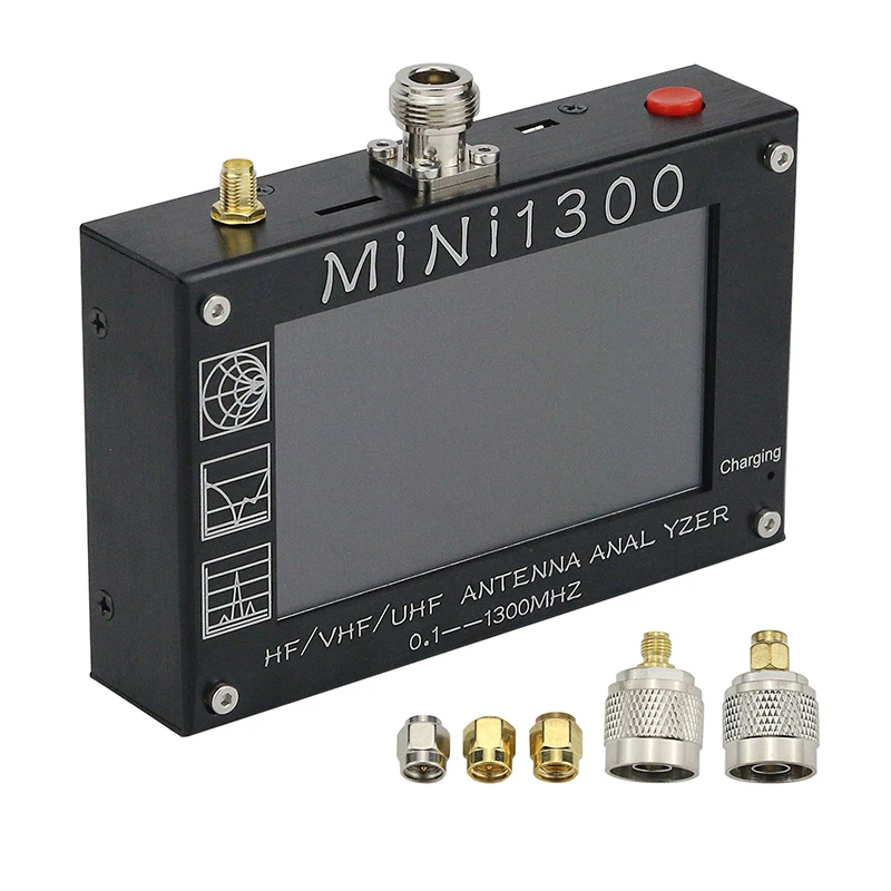 Mini1300 HF/VHF/UHF Antenna Analyzer 0.1-1300MHz with 4.3&quot TFT LCD Touch Screen Aluminum Alloy Shell | Communications Parts