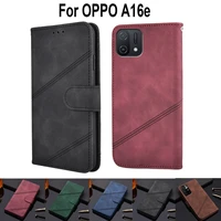 luxury wallet flip cover for oppo a16e book case funda for oppo a16 e vintage protective phone case leather capa
